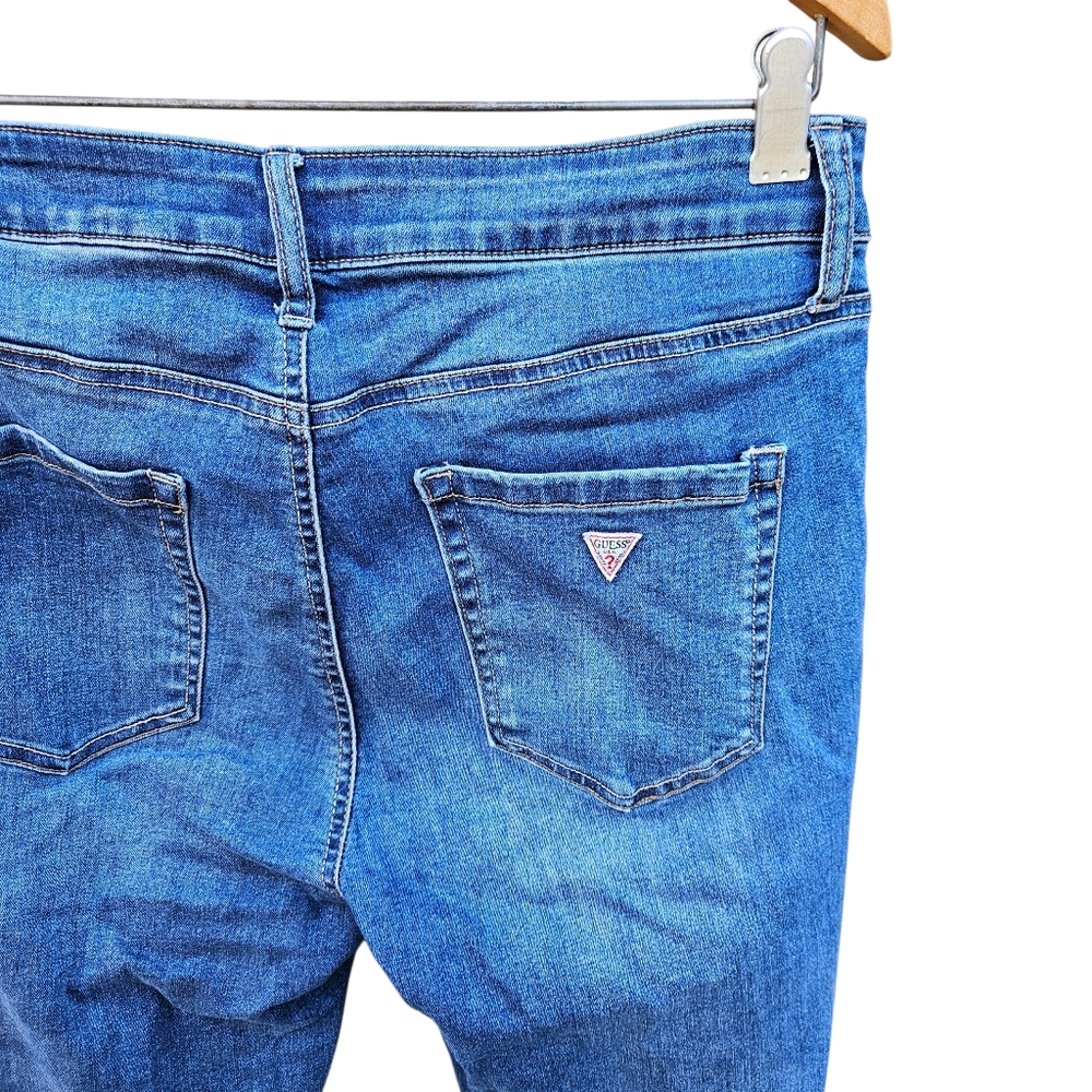 Guess Blue Ripped Skinny Jeans Women Size 31 - Picture 13 of 16